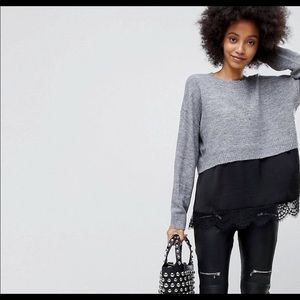 New Look Gray & Black sweater